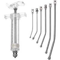 50ml Bird Crop Needle Bird Feeding Syringe 6pc Curved Gavage Tubes