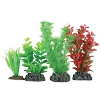 Aqua One Plastic Plant 4pk Mix 2 24232