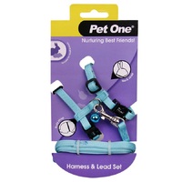 Pet One Leash & Harness for Rabbit Guinea Pig Ferret Aqua Colour 49231AQ