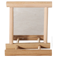 Avi One Wood Framed Mirror With Perch 12x10cm 22913