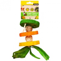 Pet One Veggie Rope And Straw Chew Hanging Hula 19cm 20473