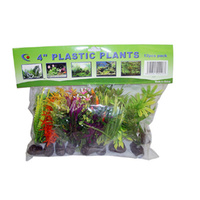 Petworx 4" Plastic Plant 12 Pack Assorted Plants